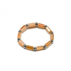 Колечко на резинке из чешского стекло цвет оранжевый (иск.)