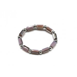 Колечко на резинке из чешского стекло цвет сиреневый (иск.)