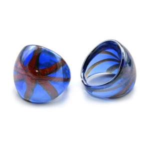 Перстень из муранского стекла модель8 цвет синий (иск.) Перстень из муранского стекла модель8 цвет синий (иск.)
