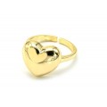 Кольцо Сердечко 15*14мм, золотистое (иск.)