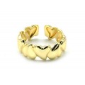 Кольцо Сердечки, золотистое (иск.)