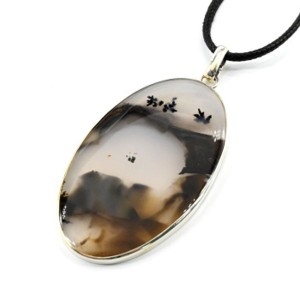 Кулон агат моховой 31*52мм.