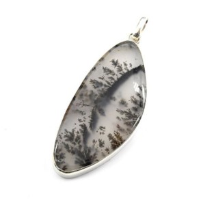 Кулон агат моховой 23*51мм.