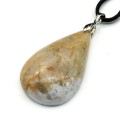 Кулон из мохового агата "Капля" 27*43мм, вес 17,6г
