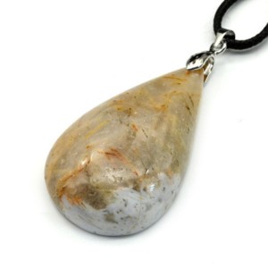 Кулон из мохового агата "Капля" 27*43мм, вес 17,6г