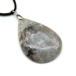 Кулон из мохового агата "Капля" 35*50мм, вес 21,2г