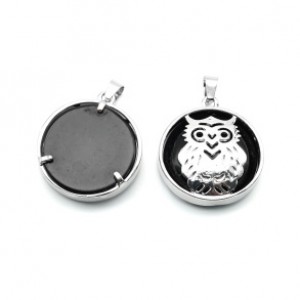 Подвеска Сова 27*27мм с агатом