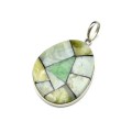 Кулон "Мозаика" из виолана и жадеита 31*38мм
