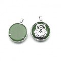 Подвеска Сова 27*27мм с авантюрином зеленым