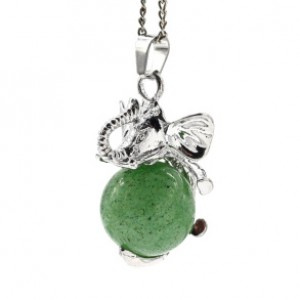 Подвеска Слон на шаре 19*33мм с авантюрином зеленым.