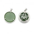 Кулон Звезда 27*27мм из авантюрина зеленого