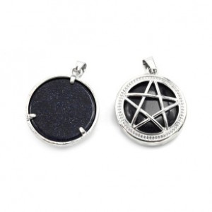 Кулон Звезда 27*27мм из авантюрина синего (иск.)