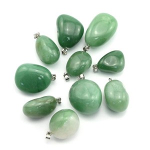 Кулон из авантюрина зеленого галтовка 15*25мм