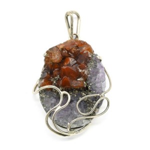 Кулон из граната и аметиста 34*43мм.