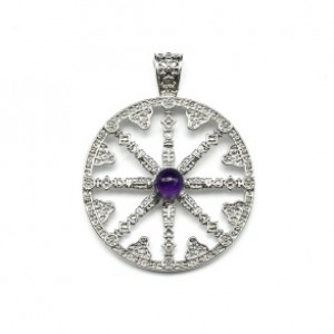 Подвеска Колесо с аметистом 30мм.