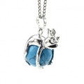 Подвеска с бирюзой Царевна лягушка 17*25мм (иск.)