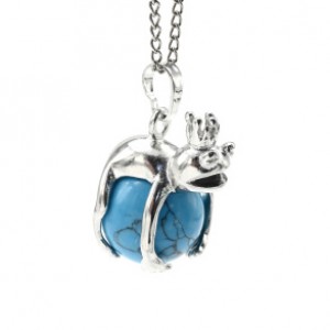 Подвеска с бирюзой Царевна лягушка 17*25мм (иск.)