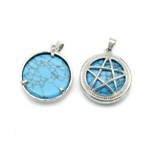 Кулон Звезда 27*27мм из бирюзы имитация