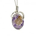 Кулон горный хрусталь с аметистом 29*43мм