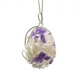 Кулон горный хрусталь с аметистом 39*51мм.