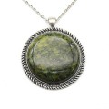 Кулон на цепочке круг 40мм со змеевиком, 70см.