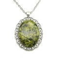 Кулон на цепочке овал 40*30мм со змеевиком, 70см