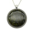 Кулон на цепочке круг 40мм со змеевиком, 70см.