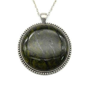 Кулон на цепочке круг 40мм со змеевиком, 70см.