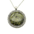 Кулон на цепочке круг 35мм со змеевиком, 70см