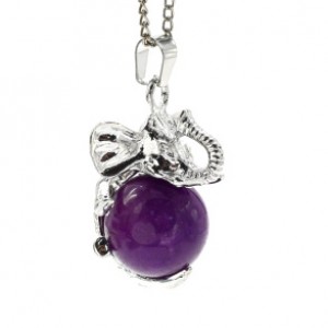 Подвеска Слон на шаре 19*33мм с кальцитом цв.фиолетовый