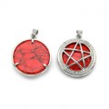 Кулон Звезда 27*27мм из кахолонга тонированного имитация цв.красный Кулон Звезда 27*27мм из кахолонга тонированного имитация цв.красный