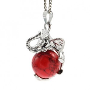 Подвеска Слон на шаре 19*33мм с кахолонгом тонированным имитация