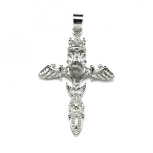 Подвеска Меч с рутиловым кварцем 28*40мм.