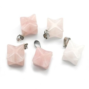 Кулон меркаба 13*13мм из розового кварца