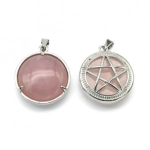 Кулон Звезда 27*27мм из розового кварца