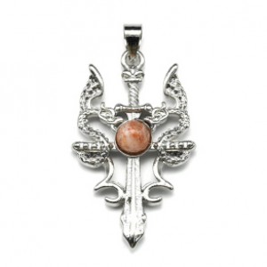 Подвеска Меч с солнечным камнем 18*30мм.