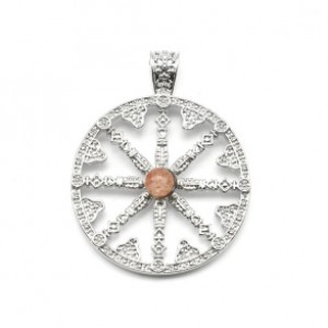 Подвеска Колесо с солнечным камнем 30мм