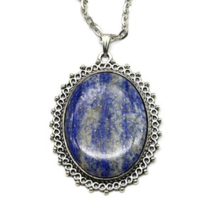 Кулон на цепочке овал 40*50мм с лазуритом, 70см Кулон на цепочке овал 40*50мм с лазуритом, 70см