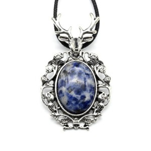 Винтажный кулон Олень 33*56мм с лазуритом