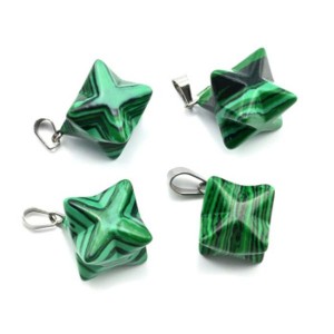 Кулон меркаба 13*13мм из малахита искусственного