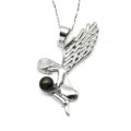 Подвеска Ангел с обсидианом 30*30мм.