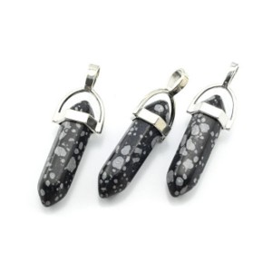 Кристалл - маятник из обсидиана снежного 13*10*42мм