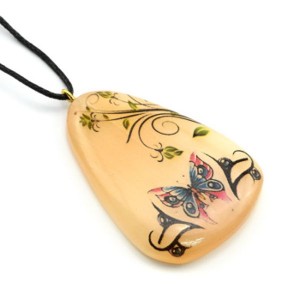 Кулон из селенита "Фантазия 4" капля 35*55мм, на шнурке (иск.)