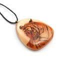 Кулон из селенита "Тигр 1" капля 38*45мм, на шнурке