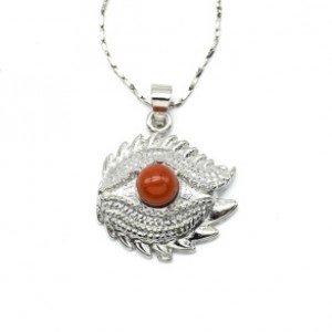 Подвеска Глаз дракона с сердоликом 19*20мм.