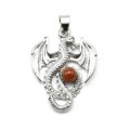 Подвеска Дракон с сердоликом 24*31мм.