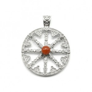 Подвеска Колесо с сердоликом 30мм.