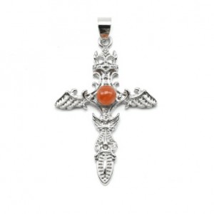 Подвеска Меч с сердоликом 28*40мм.