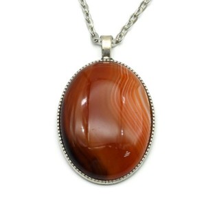 Кулон на цепочке овал 32*42мм с сердоликом, 70см