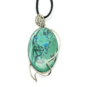 Кулон хризоколла 32*55мм.